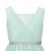 Blush By Us Angels Teal/Green Lace Waist Beaded Dress 